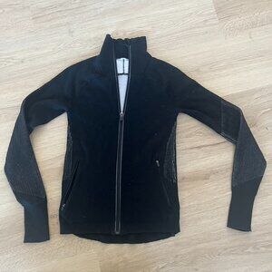 Lululemon Cardigan Zip Up Sweater Size 4 Wool Black